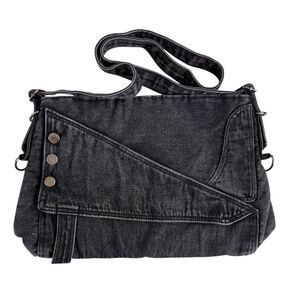 Denim Messenger Tote Bag